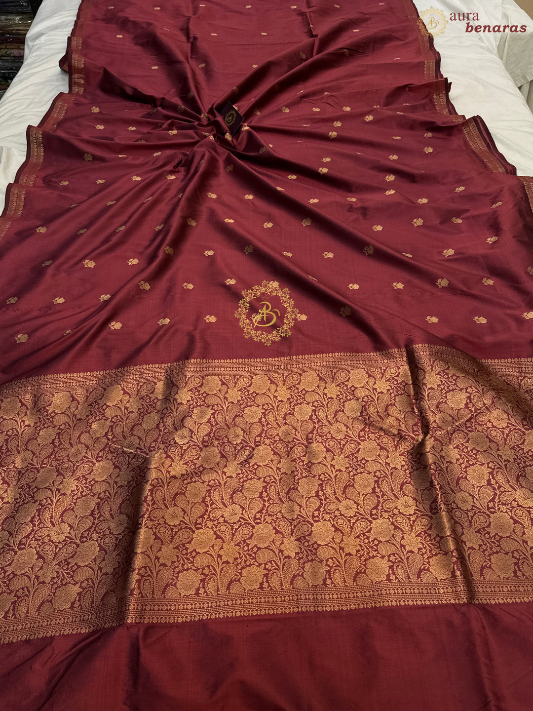 Light Maroon Pure Katan Silk Handloom Banarasi Saree