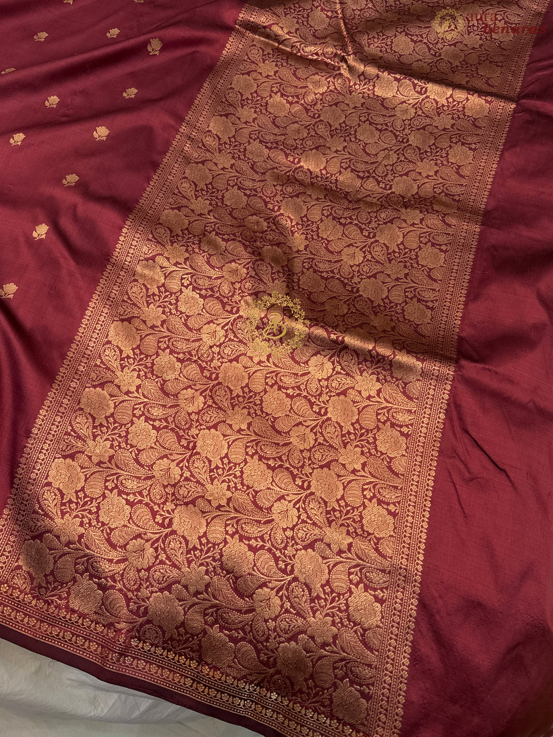 Light Maroon Pure Katan Silk Handloom Banarasi Saree