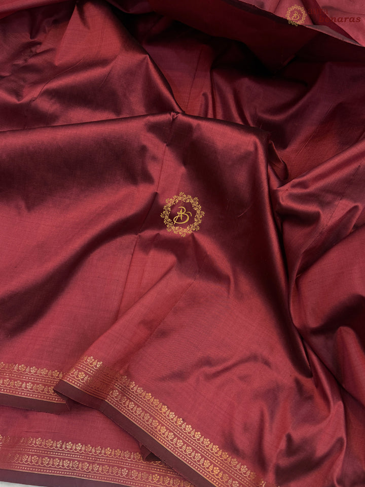 Light Maroon Pure Katan Silk Handloom Banarasi Saree