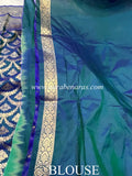 Lillian Sapphire Blue Pure Banarasi Handloom Katan Silk Saree