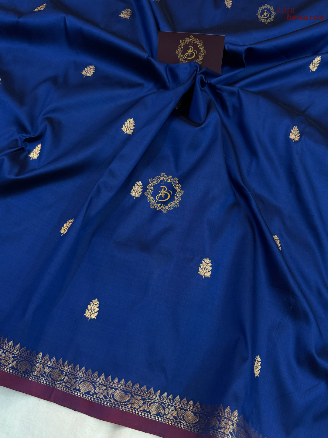 Royal Blue Pure Katan Silk Handloom Banarasi Saree