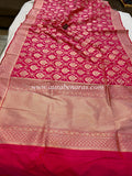 Rani Pink Pure Banarasi Handloom Katan Silk Saree - Aura Benaras