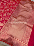 Rani Pink Pure Banarasi Handloom Katan Silk Saree - Aura Benaras