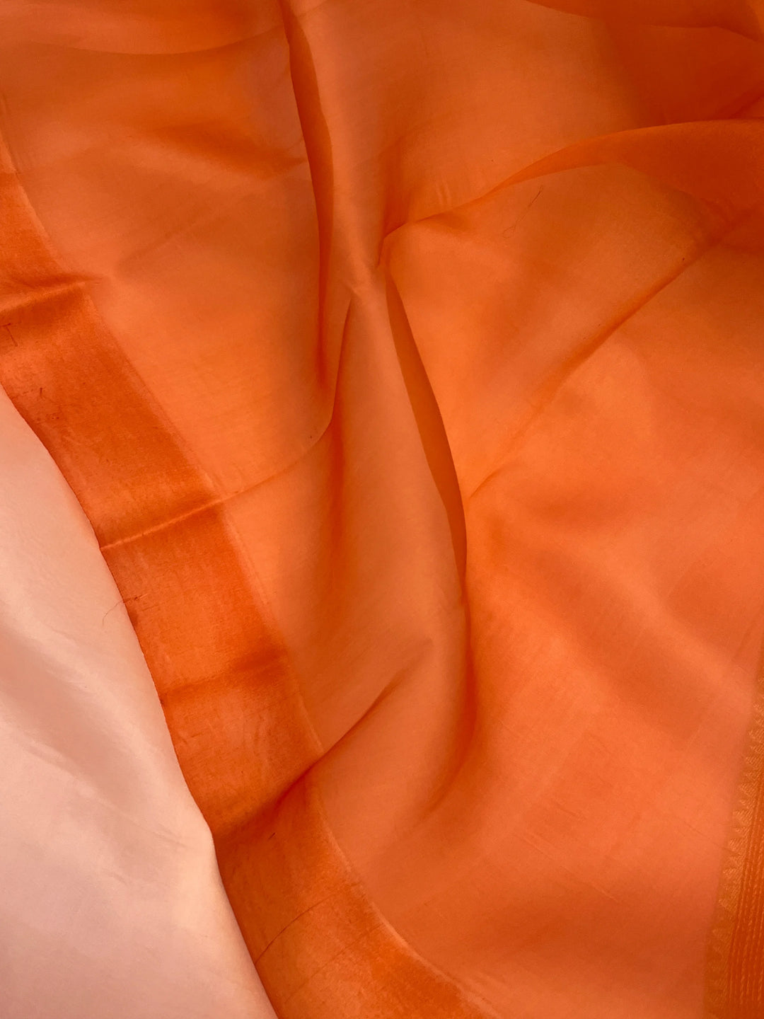 Pastel Peach Pure Kora Silk Handloom Banarasi Saree