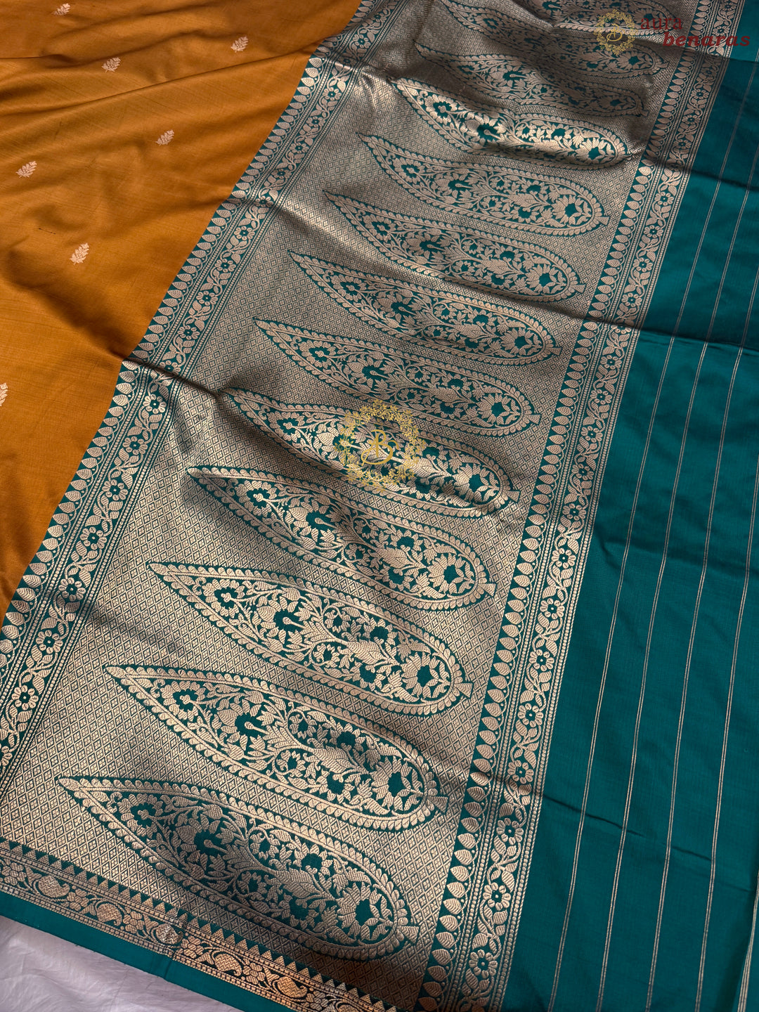 Mustard Yellow Pure Katan Silk Handloom Banarasi Saree