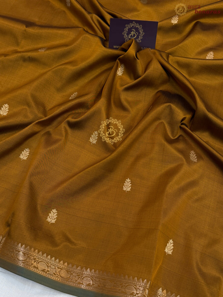 Mustard Yellow Pure Katan Silk Handloom Banarasi Saree