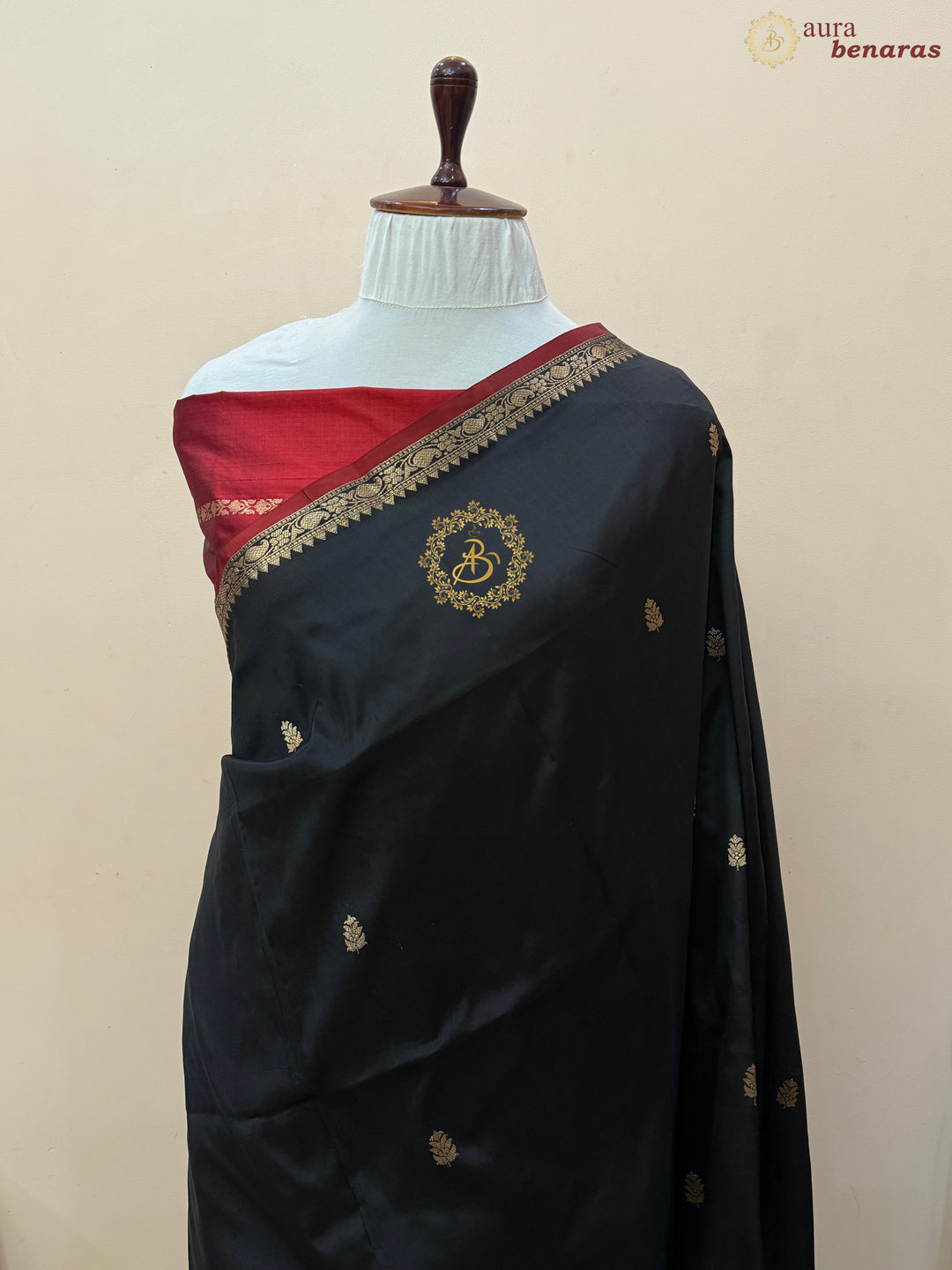 Black Pure Katan Silk Handloom Banarasi Saree