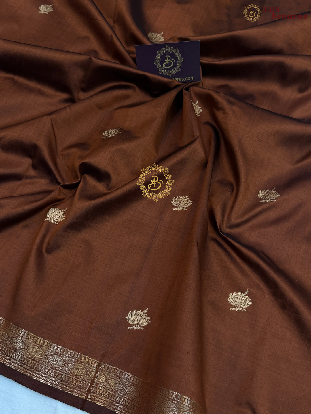 Light Brown Pure Katan Silk Handloom Banarasi Saree