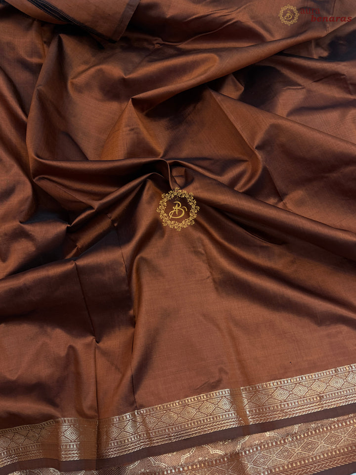 Light Brown Pure Katan Silk Handloom Banarasi Saree