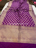 Purple Pure Banarasi Handloom Katan Silk Saree - Aura Benaras