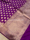 Purple Pure Banarasi Handloom Katan Silk Saree - Aura Benaras