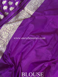 Purple Pure Banarasi Handloom Katan Silk Saree - Aura Benaras