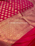 Hot Pink Pure Banarasi Handloom Katan Silk Saree - Aura Benaras