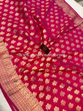 Hot Pink Pure Banarasi Handloom Katan Silk Saree - Aura Benaras