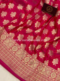 Hot Pink Pure Banarasi Handloom Katan Silk Saree - Aura Benaras