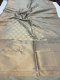 Pastel Grey Pure Banarasi Handloom Katan Silk Saree - Aura Benaras