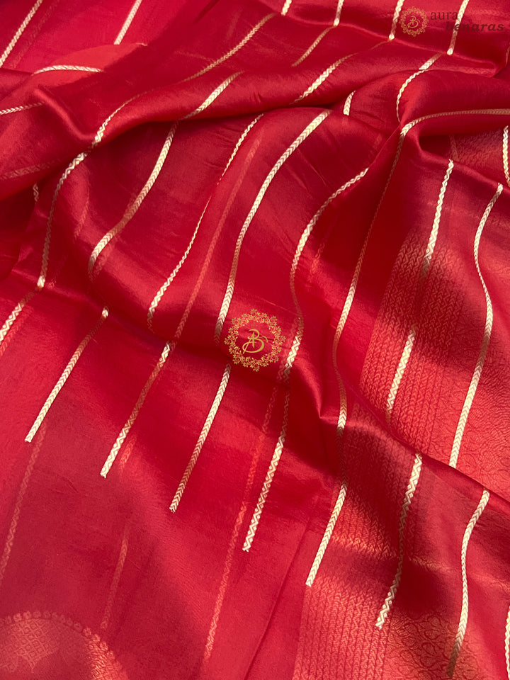 Maroon Banarasi Handloom Kora Silk Saree
