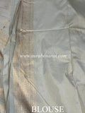 Pastel Grey Pure Banarasi Handloom Katan Silk Saree - Aura Benaras