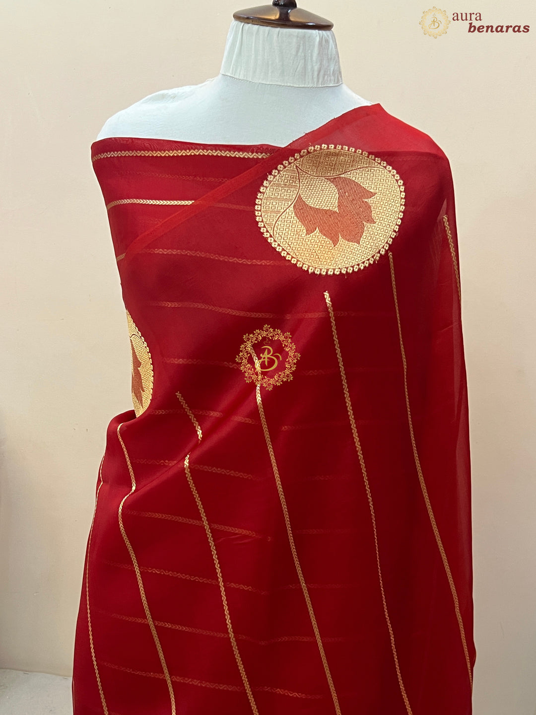 Maroon Banarasi Handloom Kora Silk Saree
