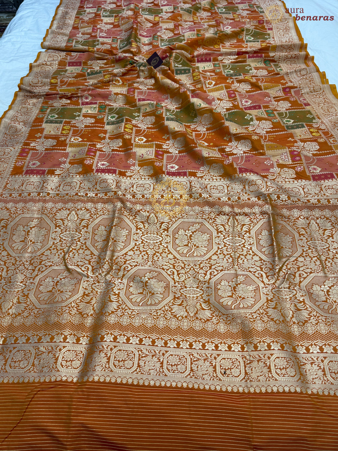 Orange Rangkaat Pure Katan Silk Banarasi Handloom Saree
