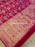 Hot Pink Pure Banarasi Handloom Katan Silk Saree - Aura Benaras