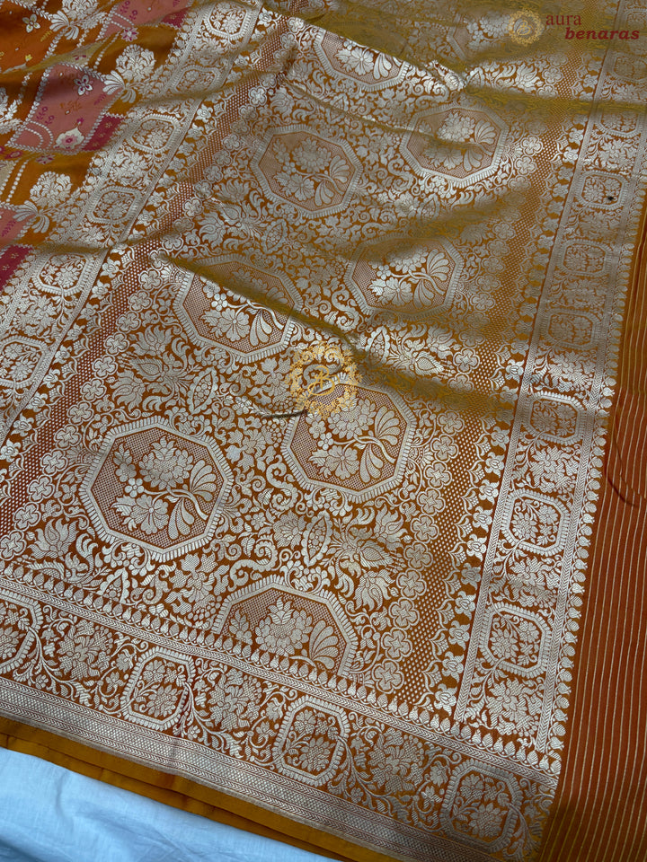 Orange Rangkaat Pure Katan Silk Banarasi Handloom Saree
