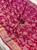 Hot Pink Pure Banarasi Handloom Katan Silk Saree - Aura Benaras