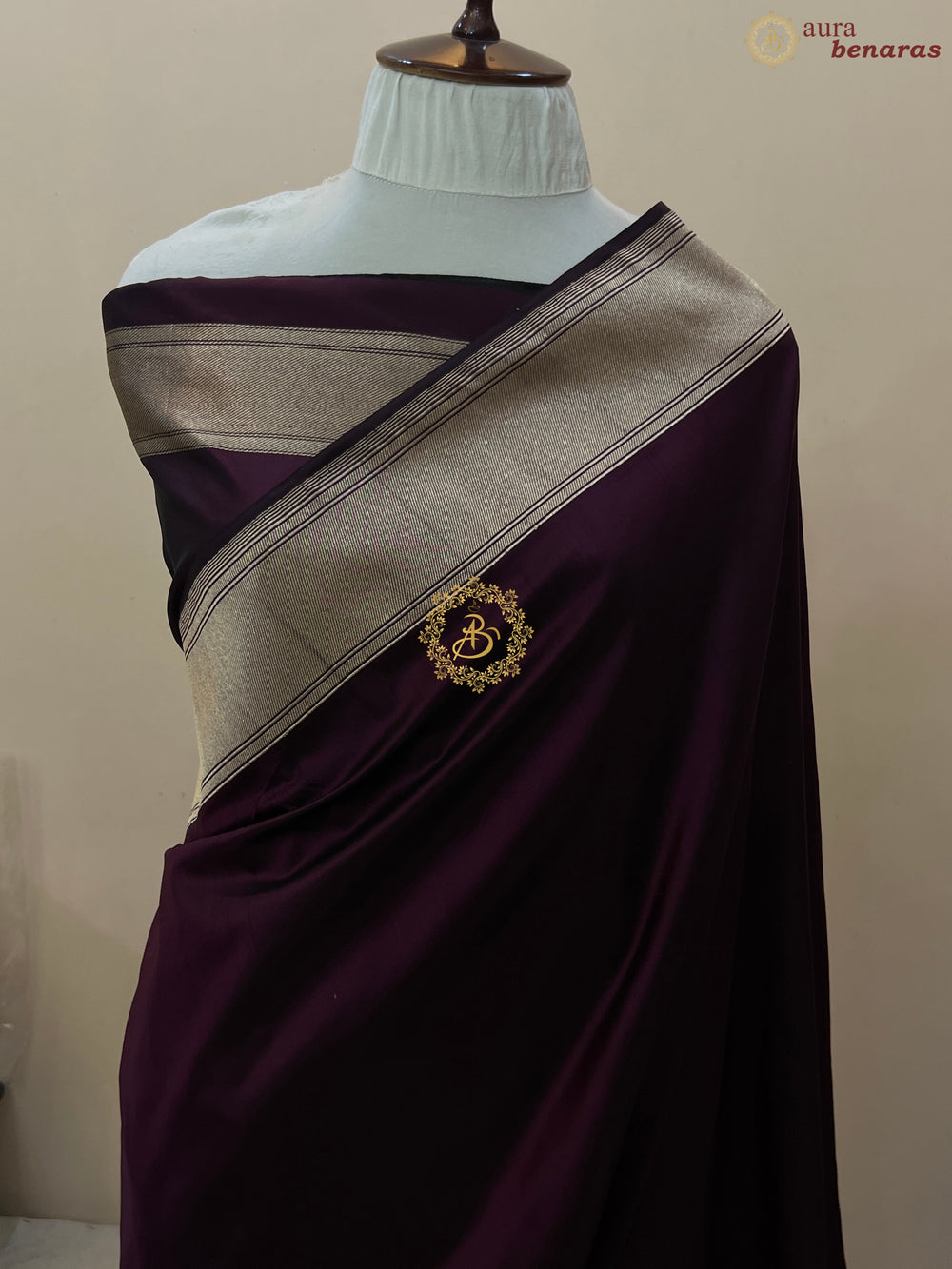Wine Banarasi Handloom Katan Silk Saree
