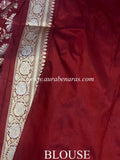 Maroon Pure Banarasi Handloom Katan Silk Saree - Aura Benaras