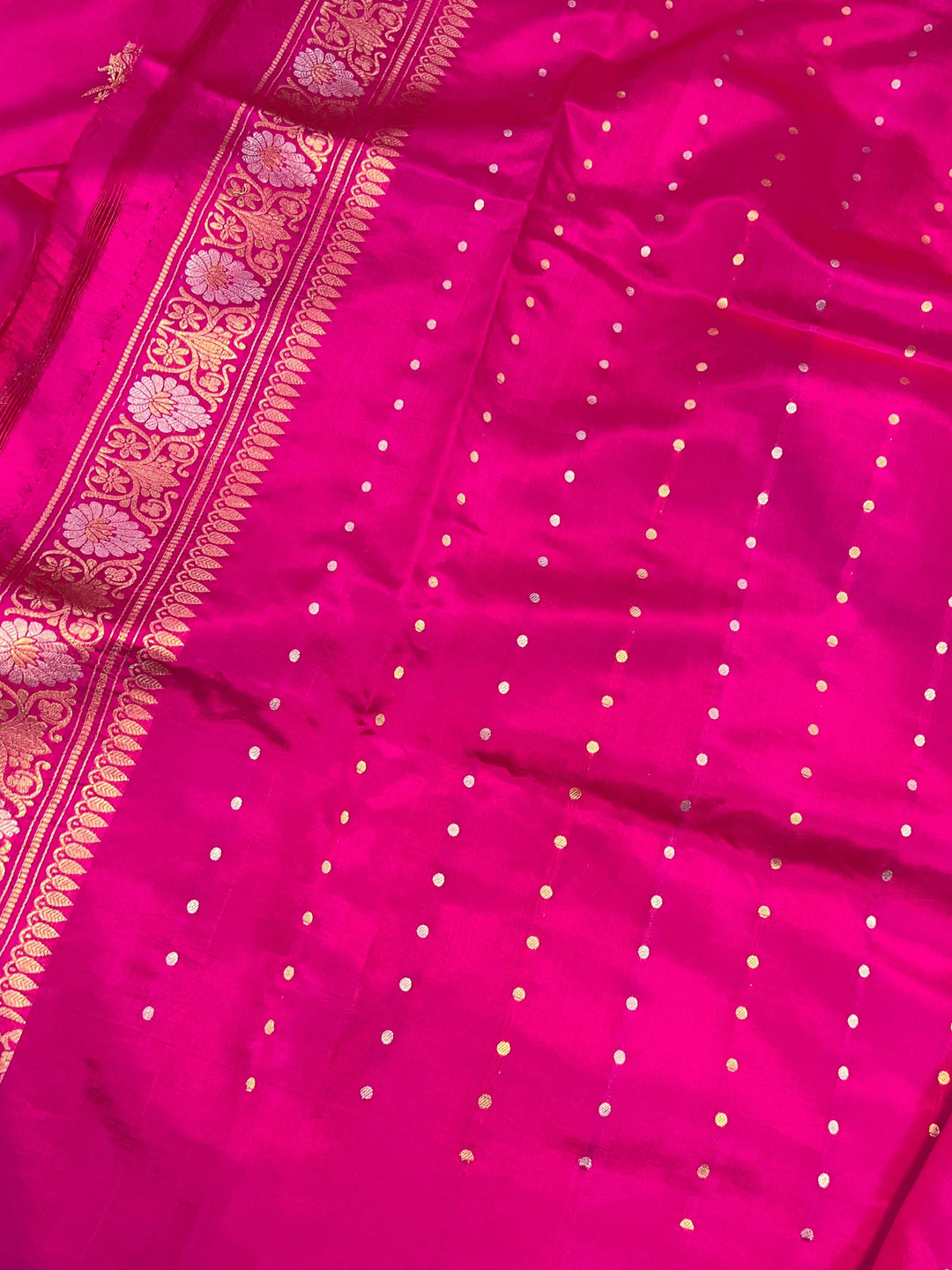 Rani Pink Pure Banarasi Handloom Silk Saree - Aura Benaras