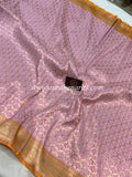 Baby Pink Pure Banarasi Handloom Katan Silk Saree