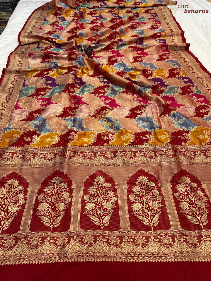 Bridal Red Pure Katan Silk Banarasi Handloom Saree