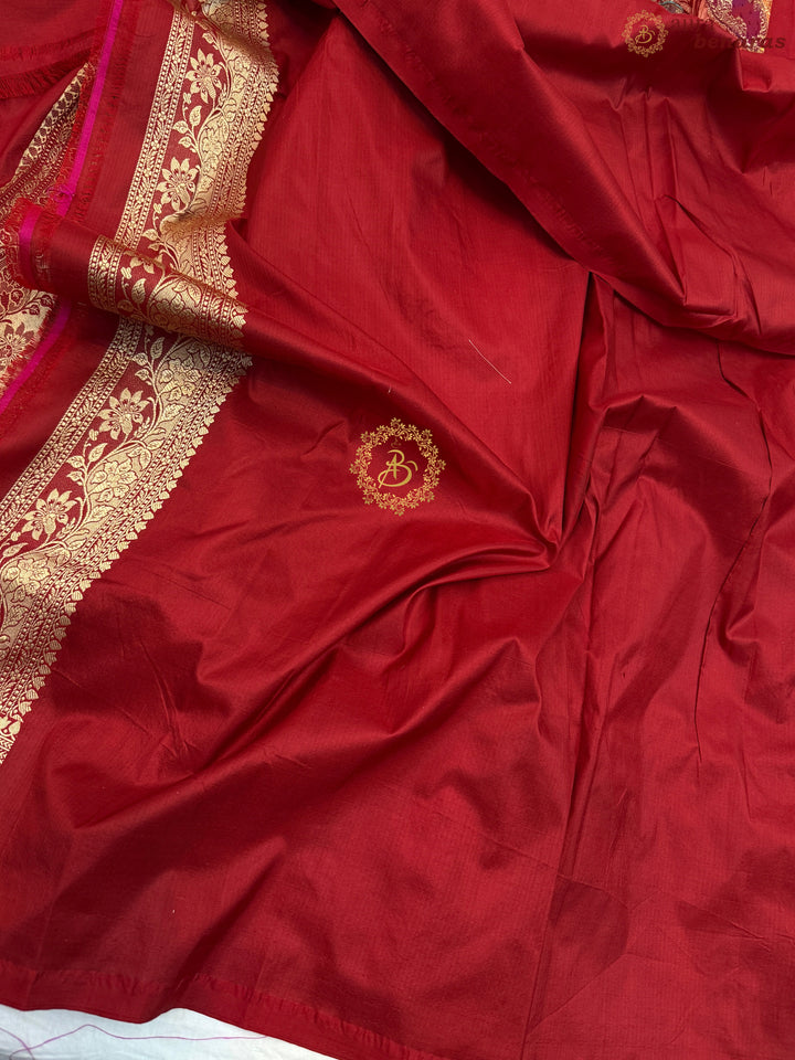 Bridal Red Pure Katan Silk Banarasi Handloom Saree