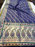 Royal Blue Banarasi Handloom Katan Silk Saree - Aura Benaras