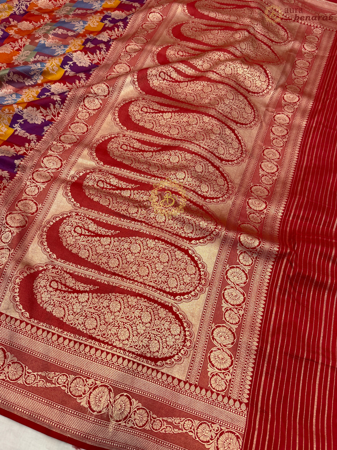 Red Pure Katan Silk Banarasi Handloom Saree