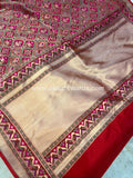 Red Banarasi Handloom Katan Silk Saree - Aura Benaras