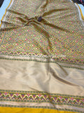 Yellow Banarasi Handloom Katan Silk Saree - Aura Benaras