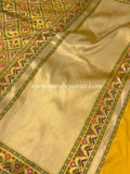 Yellow Banarasi Handloom Katan Silk Saree - Aura Benaras