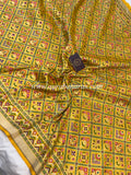 Yellow Banarasi Handloom Katan Silk Saree - Aura Benaras