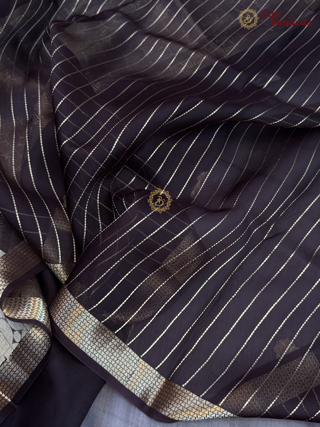 Brown Kora Silk Handloom Banarasi Saree | Kadhwa Butis 
