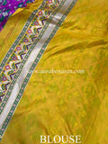 Yellow Banarasi Handloom Katan Silk Saree - Aura Benaras