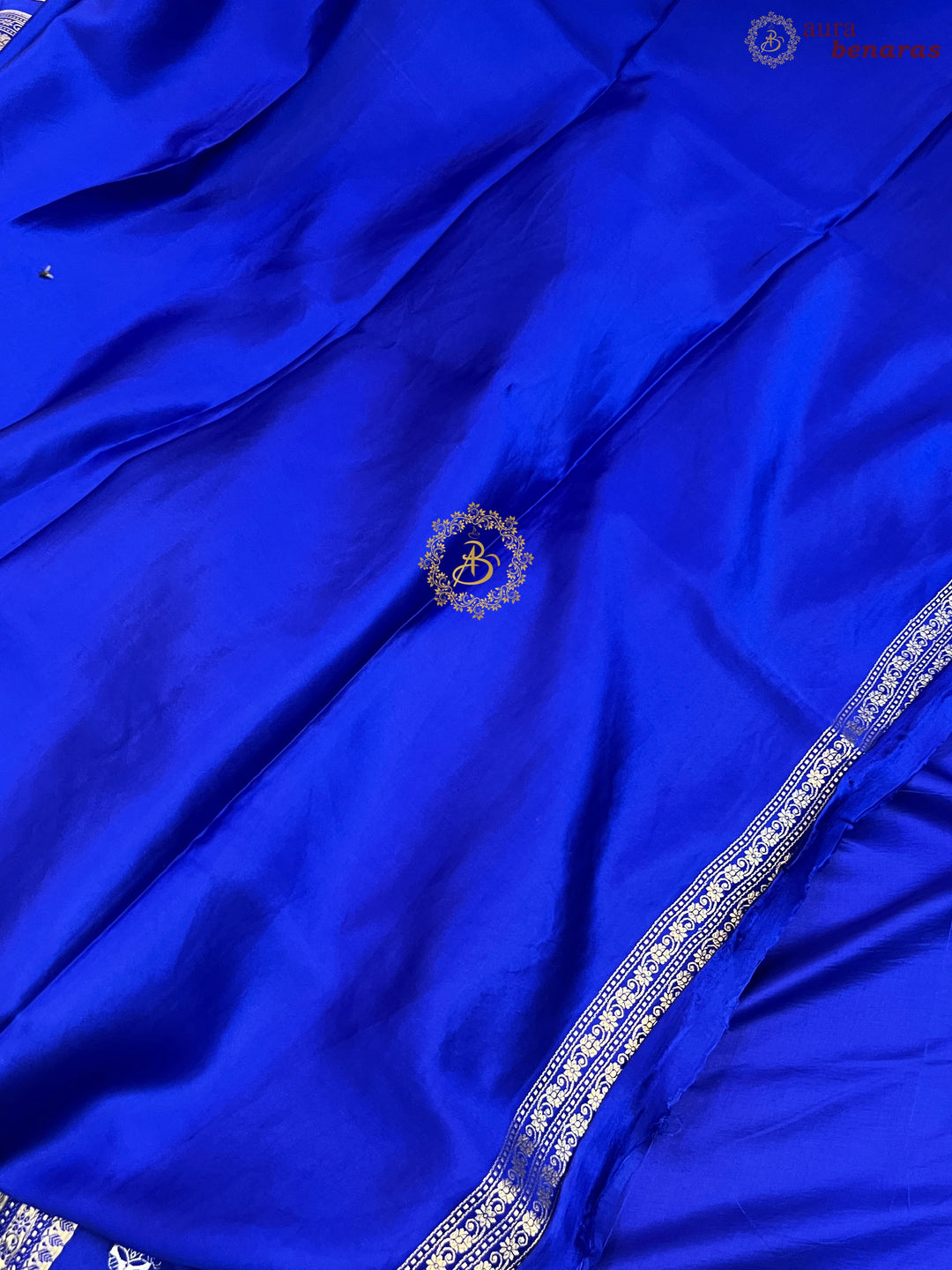 Royal Blue Pure Mashru Silk Handloom Banarasi Saree