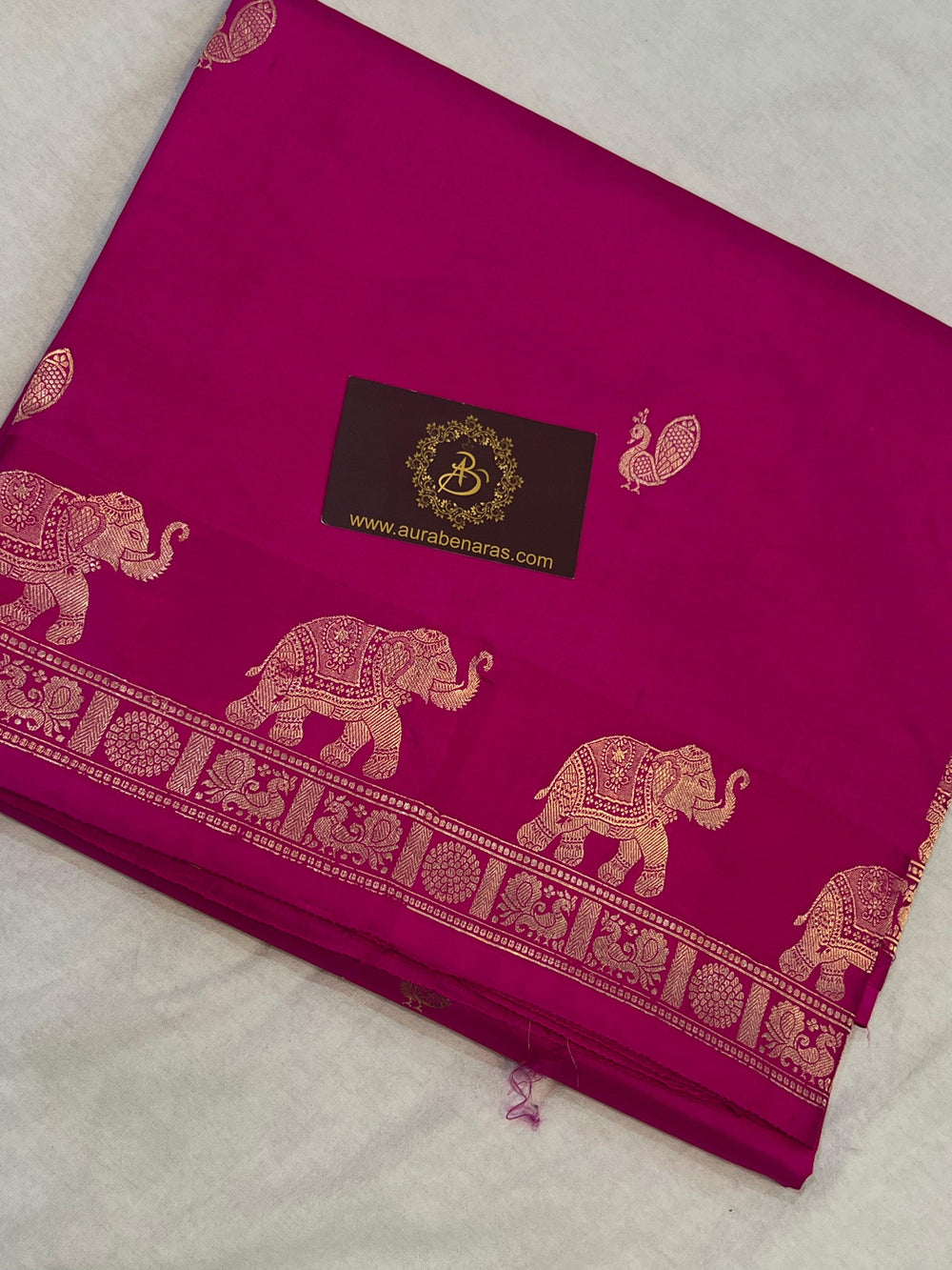 Rani Pink Pure Banarasi Handloom Katan Silk Saree - Aura Benaras