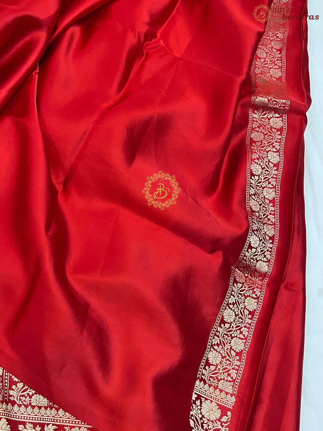 Red Pure Mashru Silk Handloom Banarasi Saree