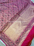 Rani Pink Banarasi Handloom Katan Silk Saree - Aura Benaras