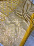 Yellow Pure Banarasi Handloom Katan Silk Saree - Aura Benaras