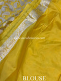 Yellow Pure Banarasi Handloom Katan Silk Saree - Aura Benaras