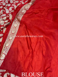 Red Pure Banarasi Handloom Katan Silk Saree - Aura Benaras