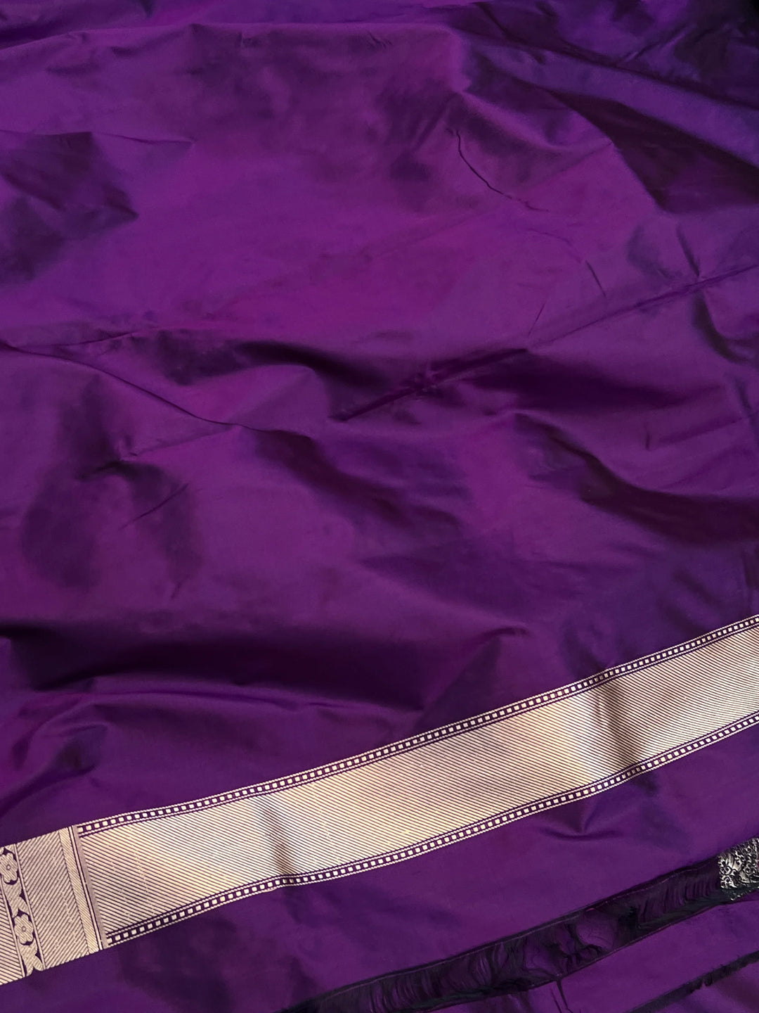 Deep Purple Pure Katan Silk Handloom Banarasi Saree – Aura Benaras