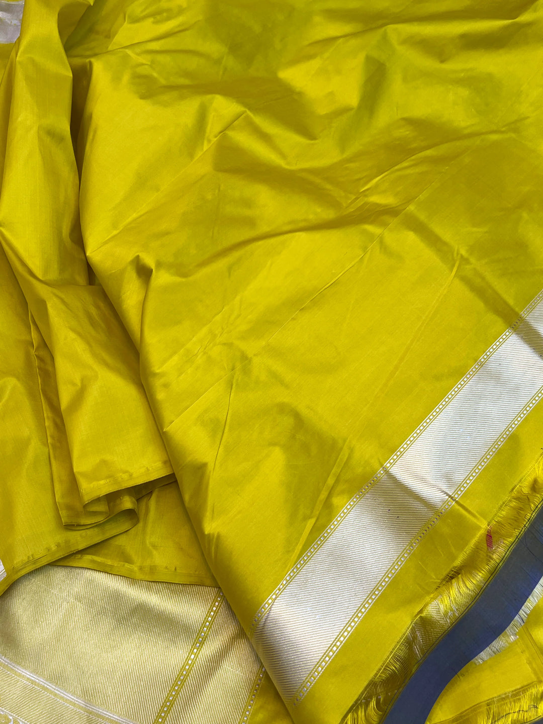 Yellow Pure Katan Silk Handloom Banarasi Saree – Aura Benaras